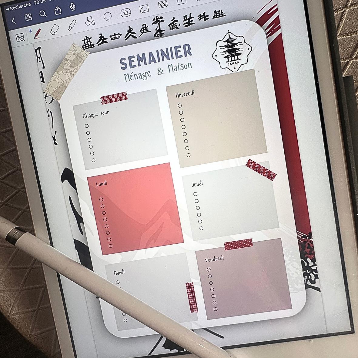 Digital - Semainier Ménage & Maison - Japan