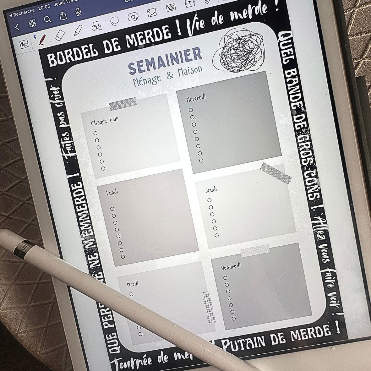 Digital - Semainier Ménage & Maison - Aigri