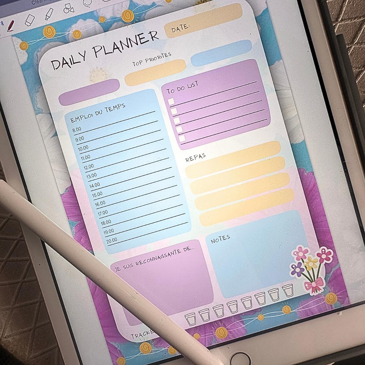 Digital - Daily Planner - Fleurs