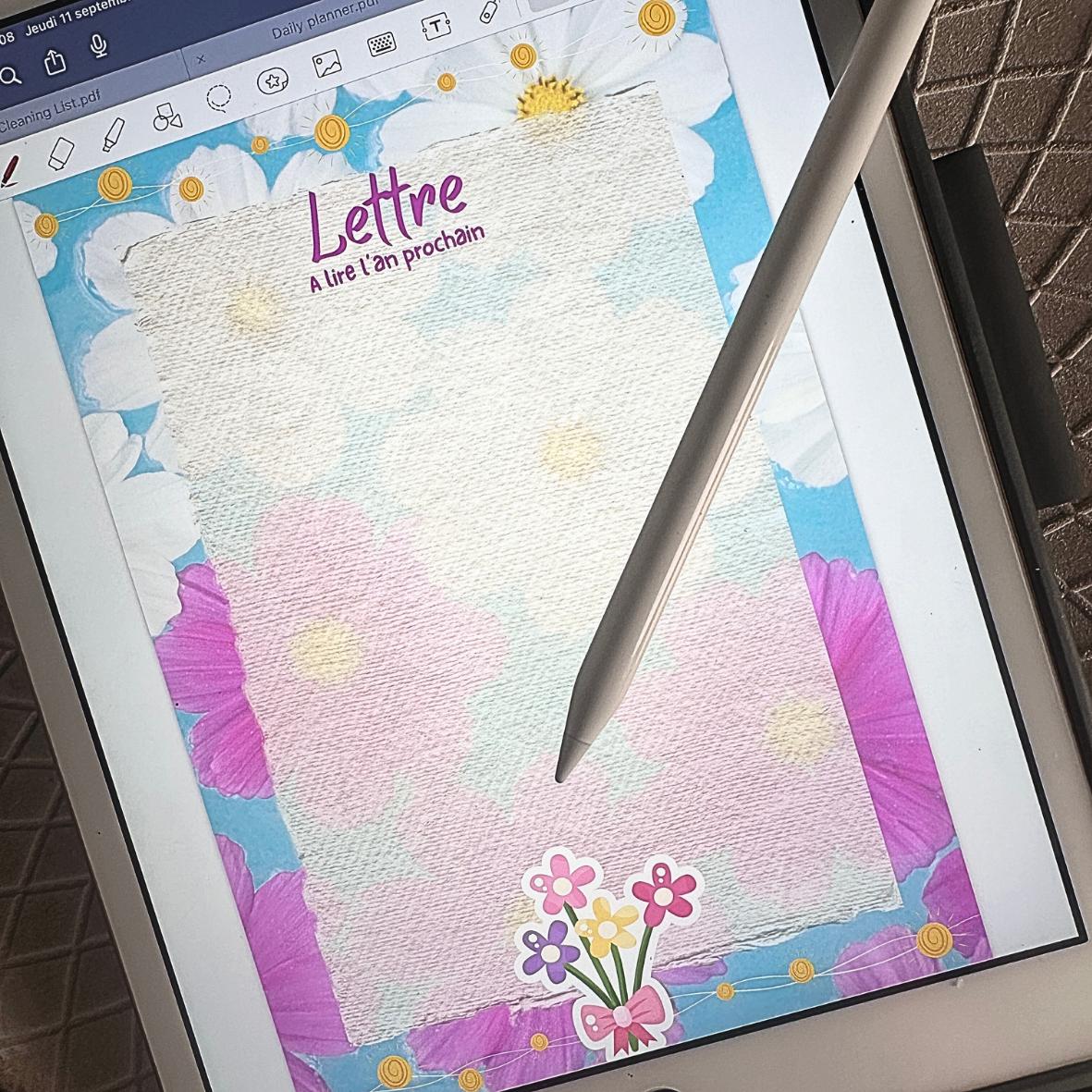 Digital - Lettre - Fleurs