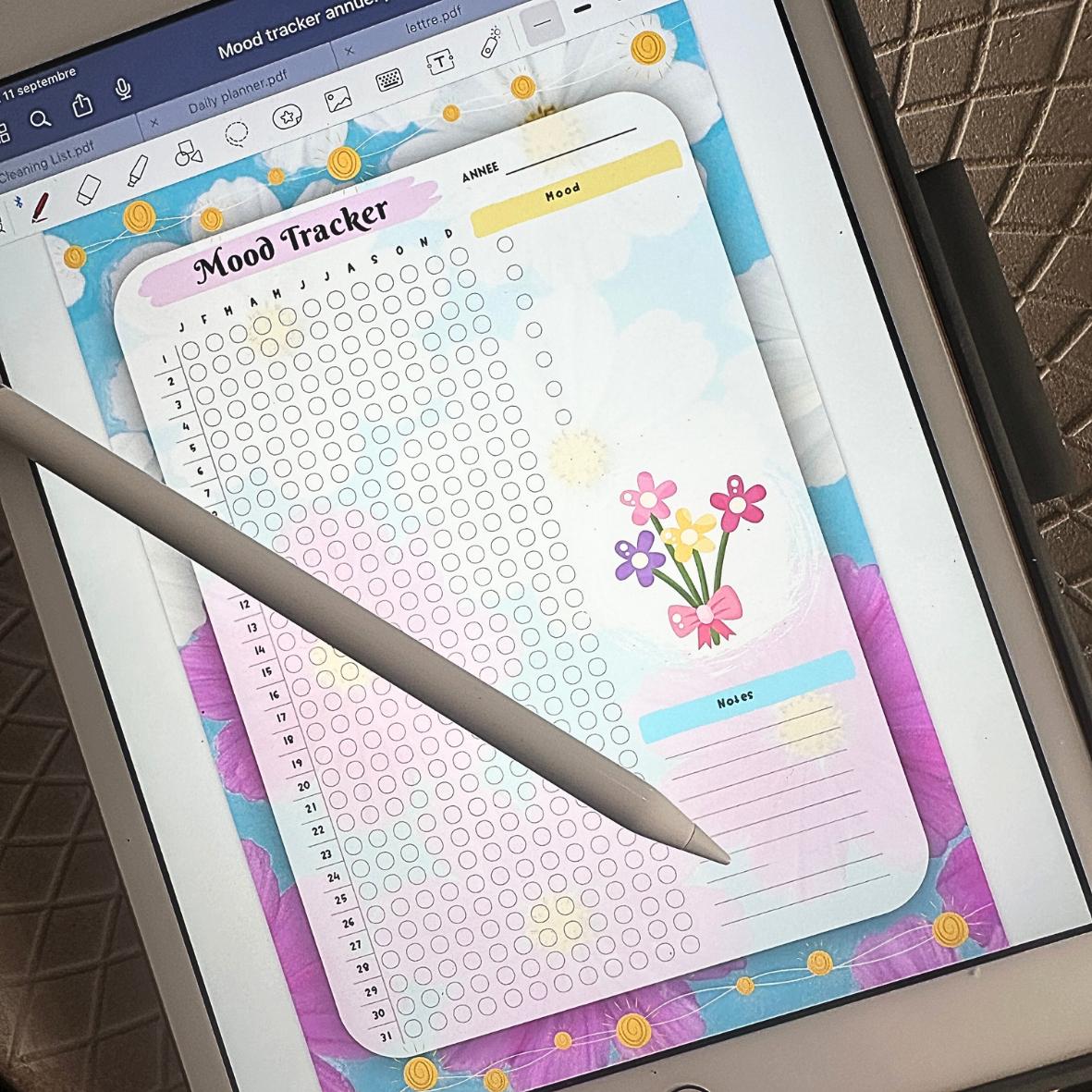 Digital - Mood Tracker Annuel - Fleurs
