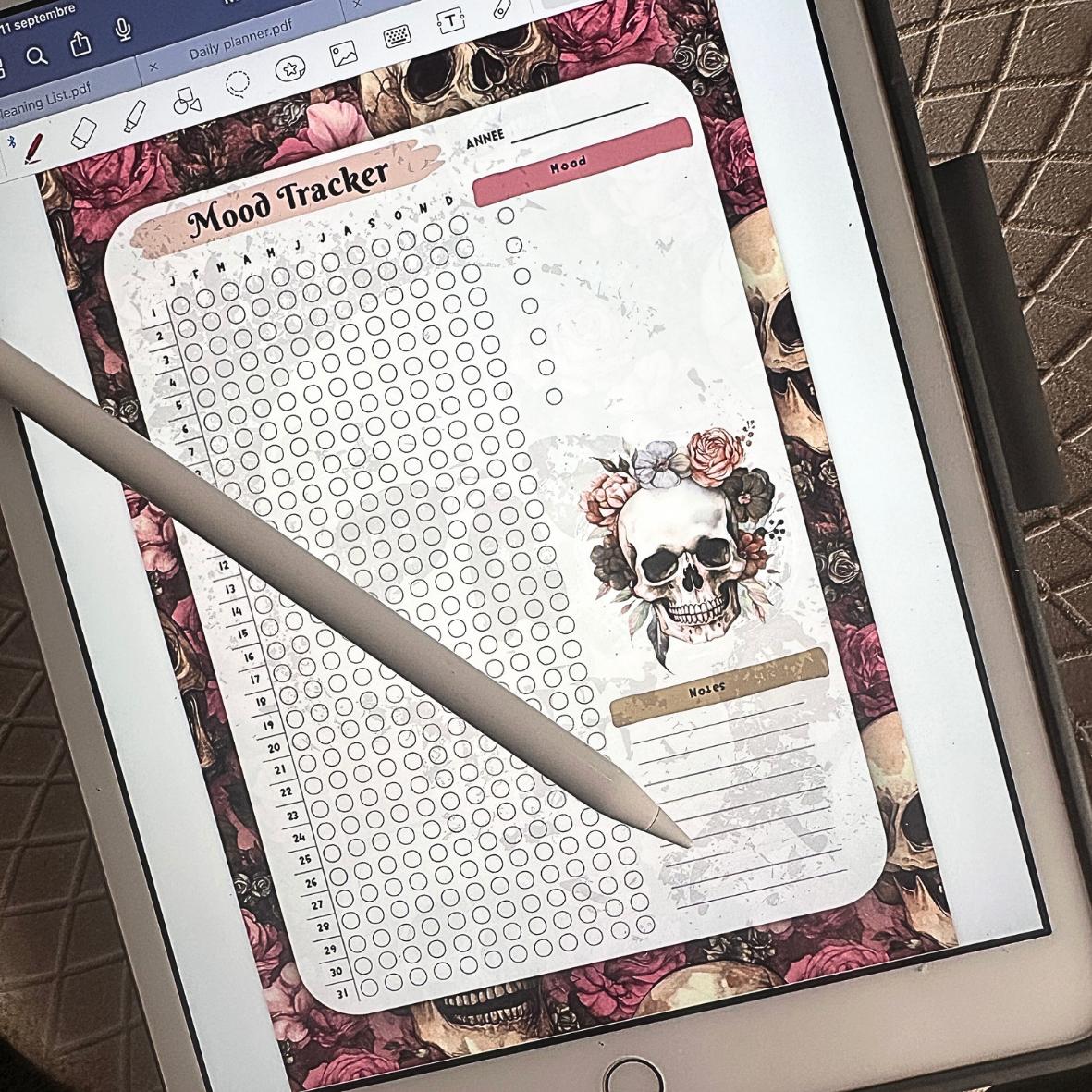 Digital - Mood Tracker Annuel - Crâne