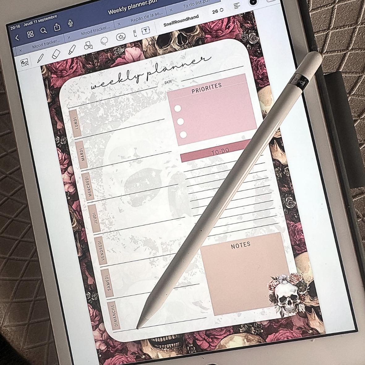 Digital - Weekly Planner - Crâne
