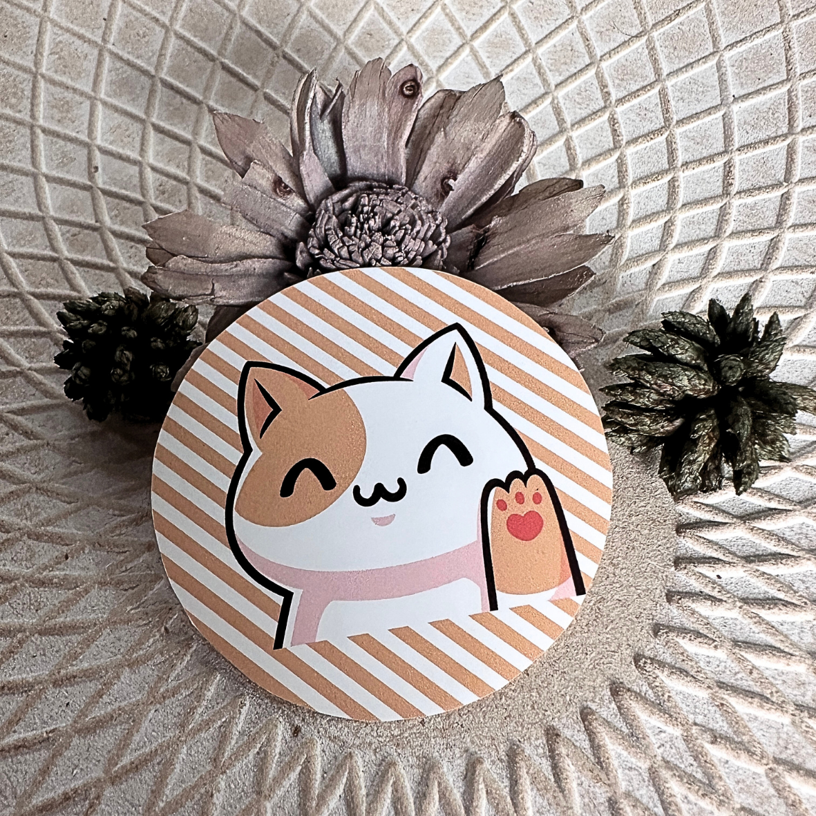 Stickers rayures - Chat orange
