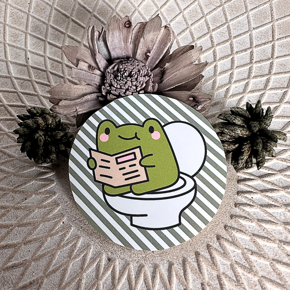 Stickers rayures - Grenouille WC