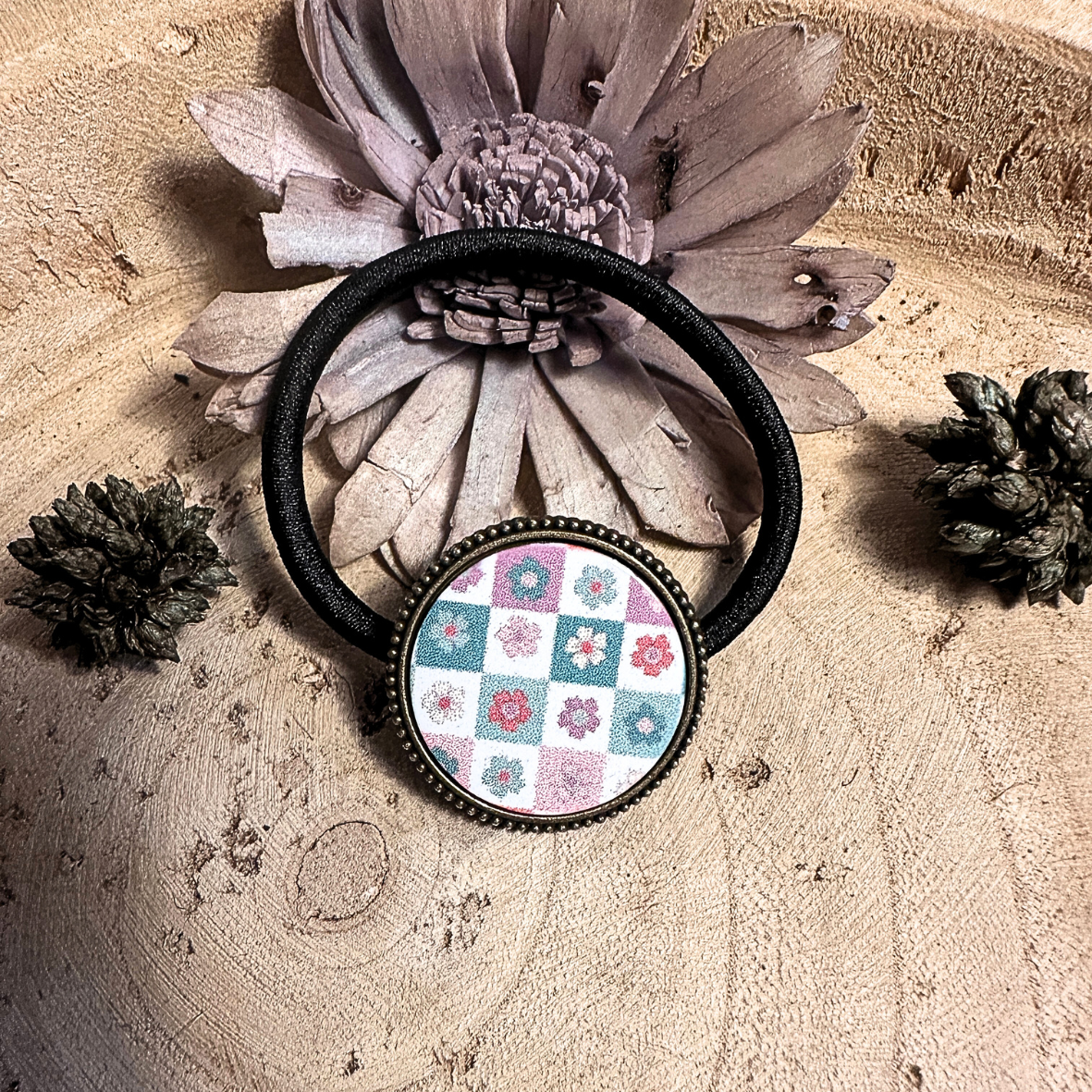 Bijou de cheveux - Damier Fleurs