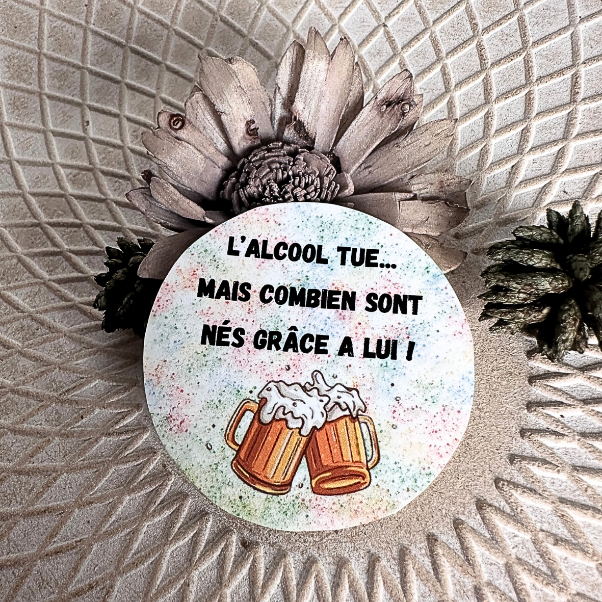 Stickers Alcool - Né grâce à lui