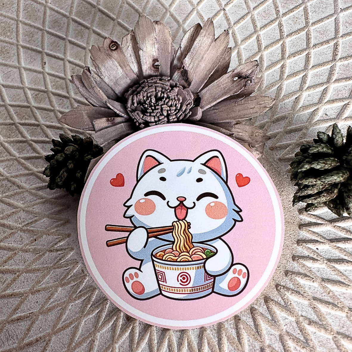 Stickers Couleur - Chat nouilles