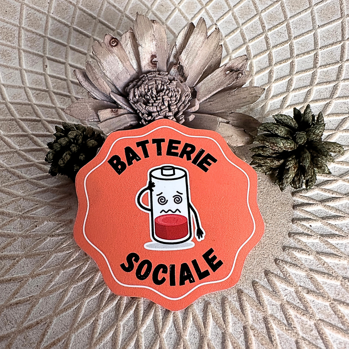 Stickers Humour - Batterie sociale