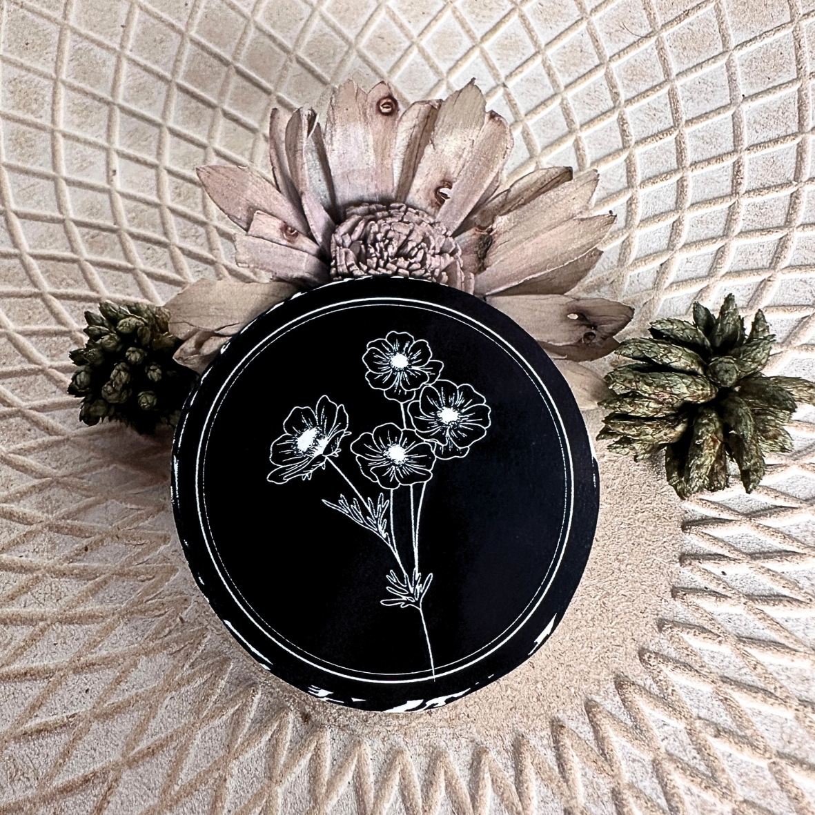 Stickers noir - Fleur
