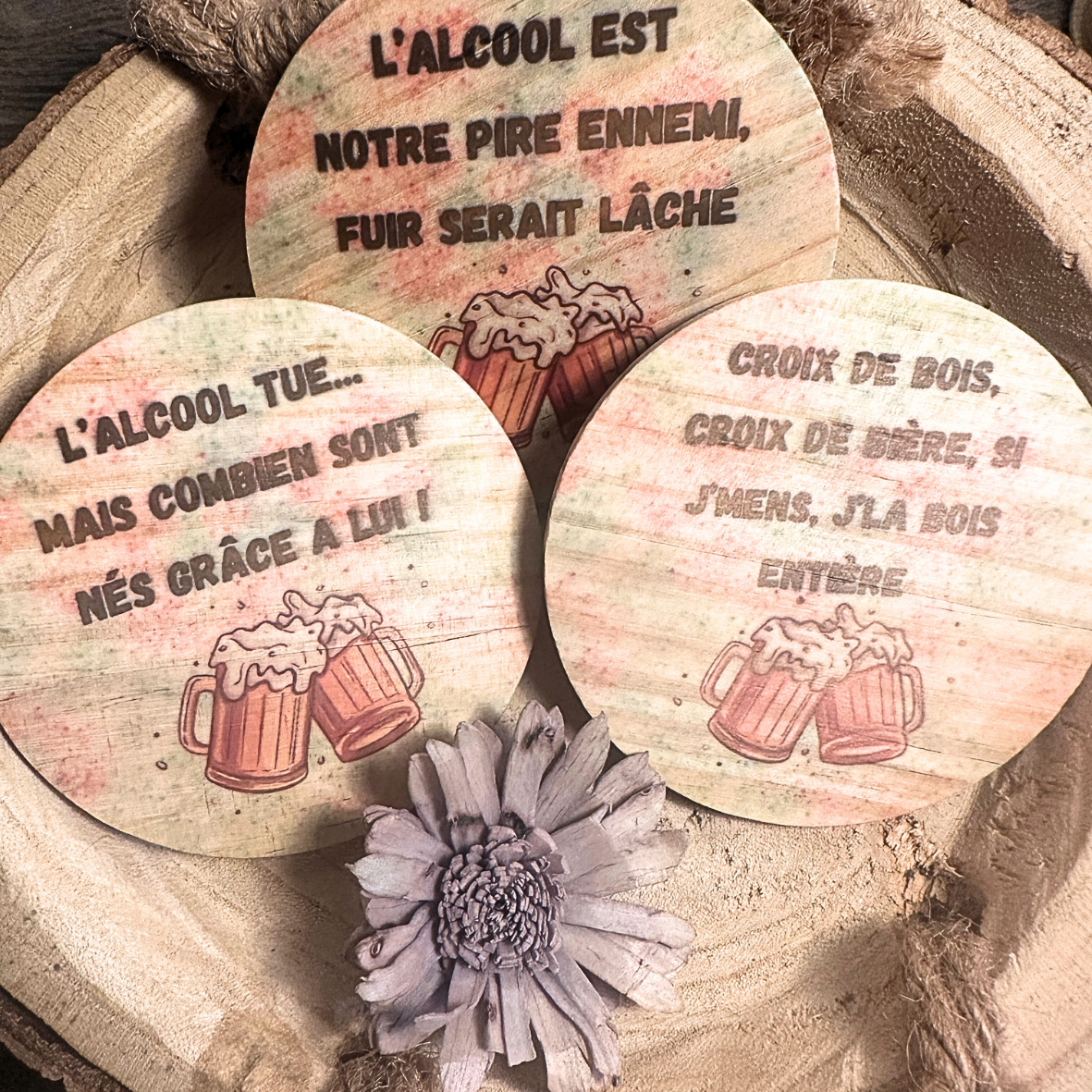 Lot de 3 Dessous de Verre - Collection Alcool