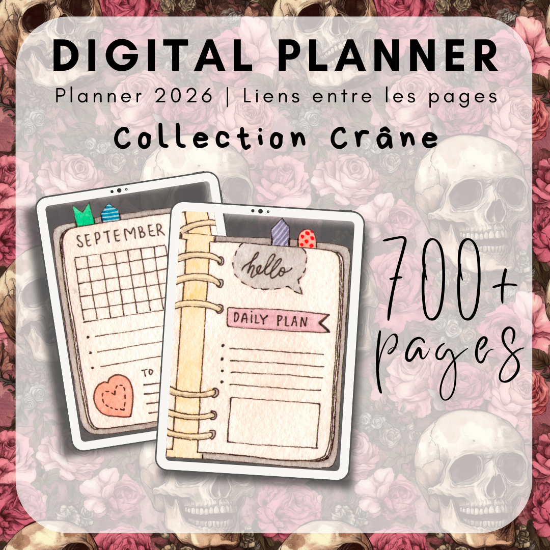 Digital planner - Collection Crâne