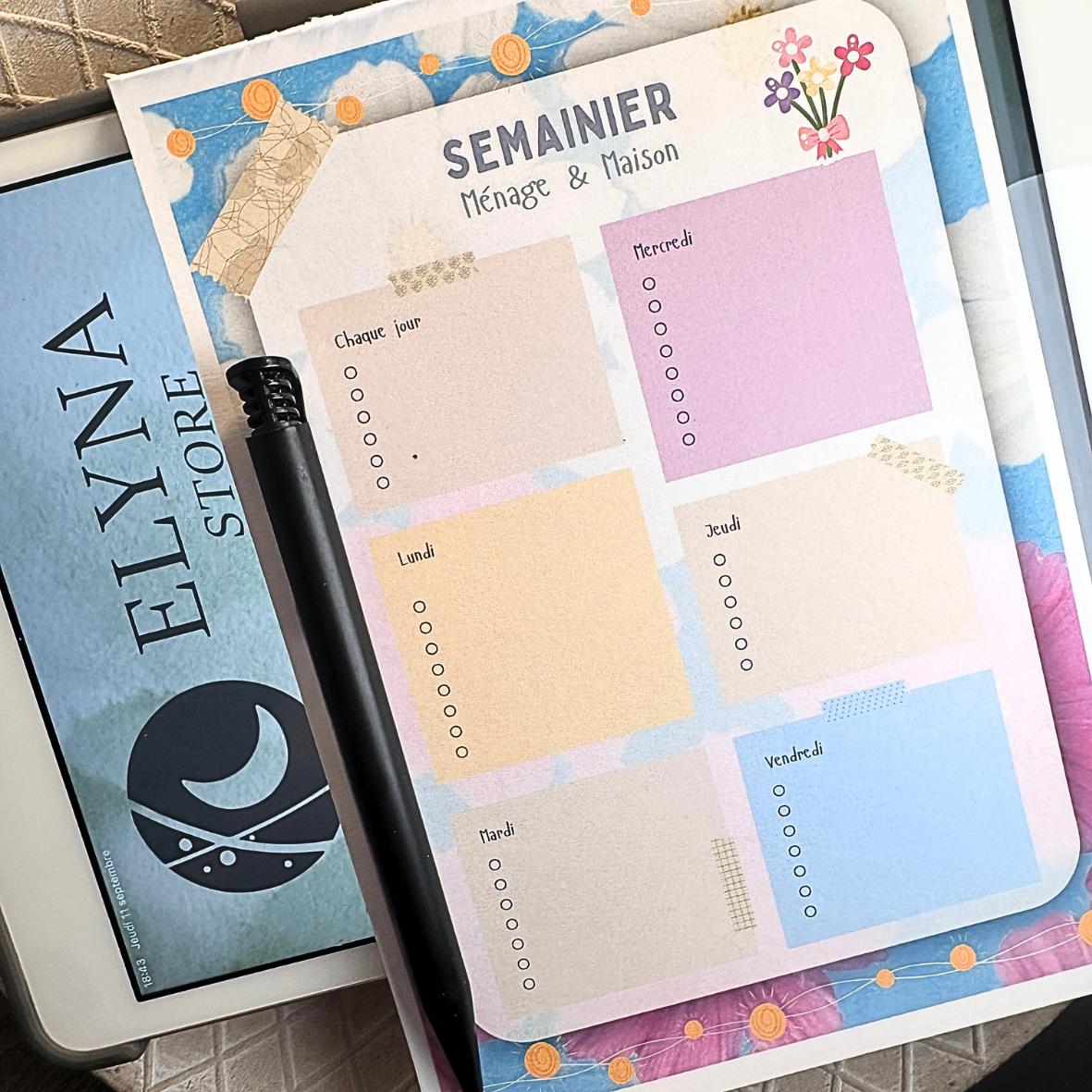 Lot Bloc Notes Organisateurs  - Collection Fleurs
