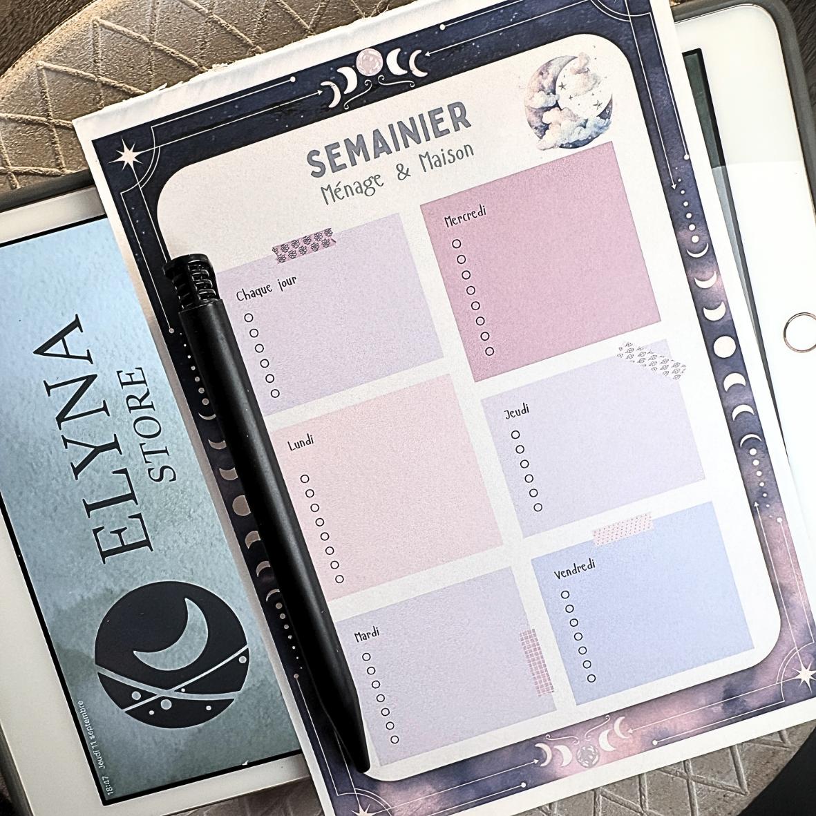 Lot Bloc Notes Organisateurs  - Collection Lune