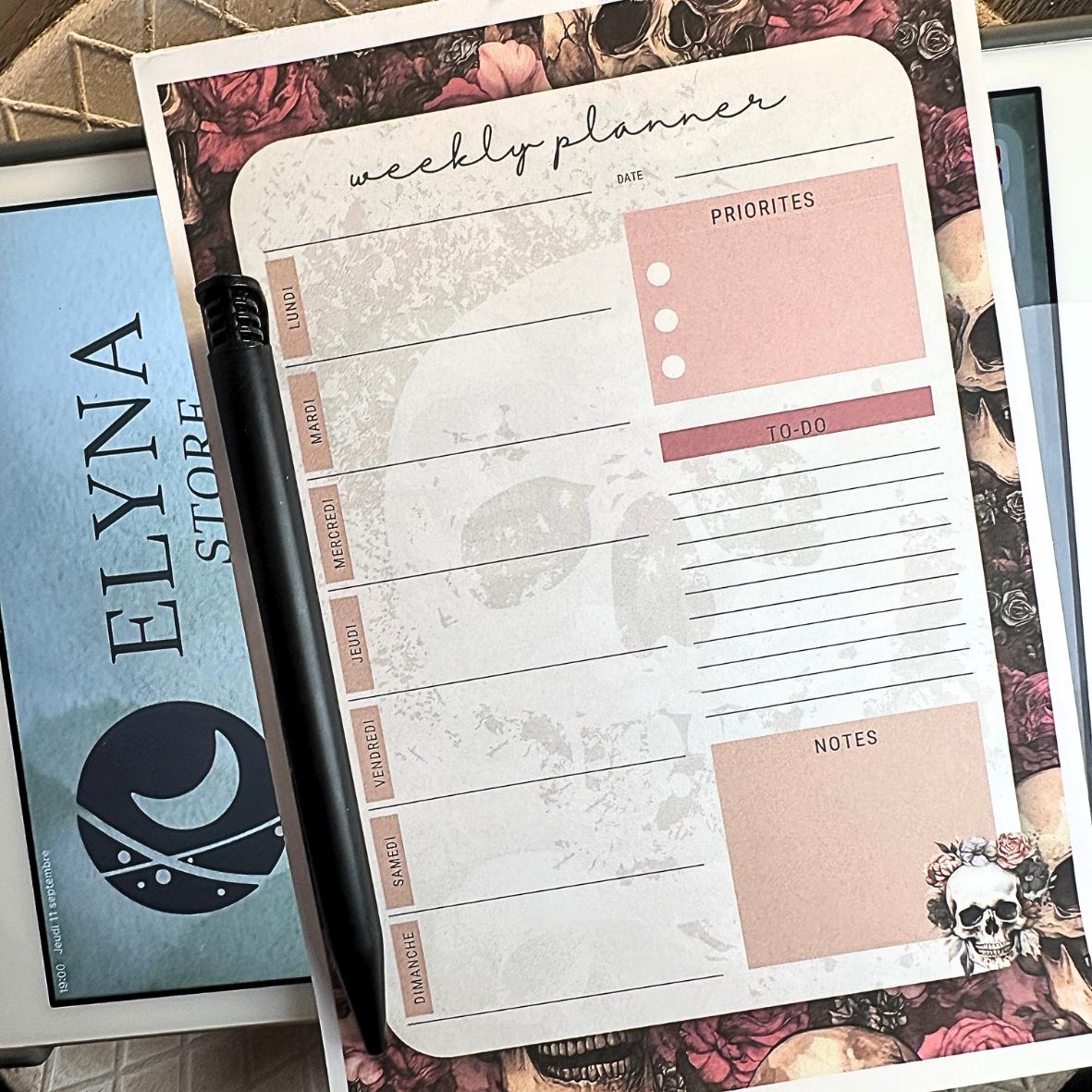 Bloc-Notes - Weekly Planner - Crâne