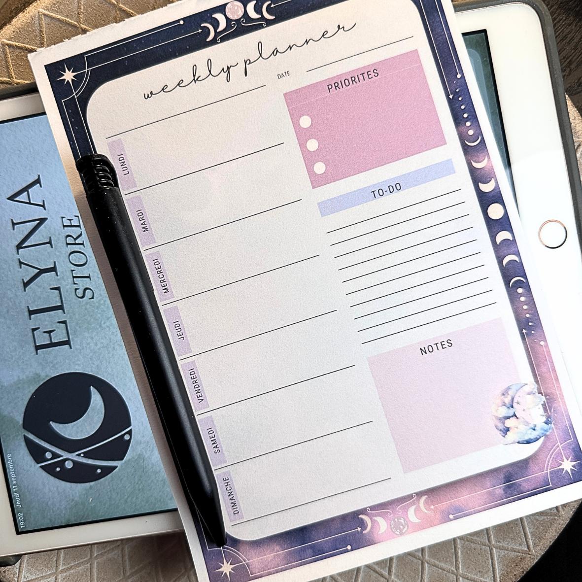 Bloc-Notes - Weekly Planner - Lune