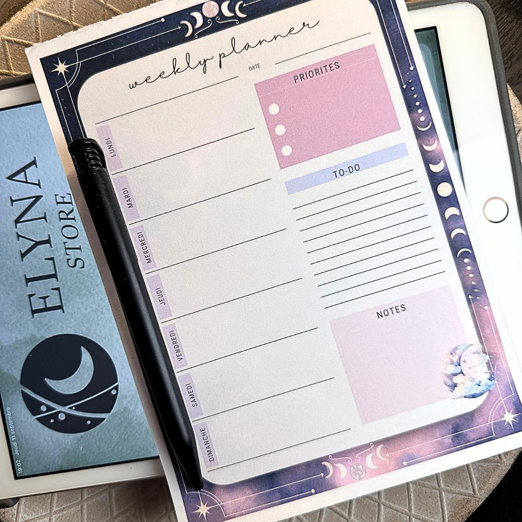 Lot Bloc Notes Organisateurs  - Collection Lune
