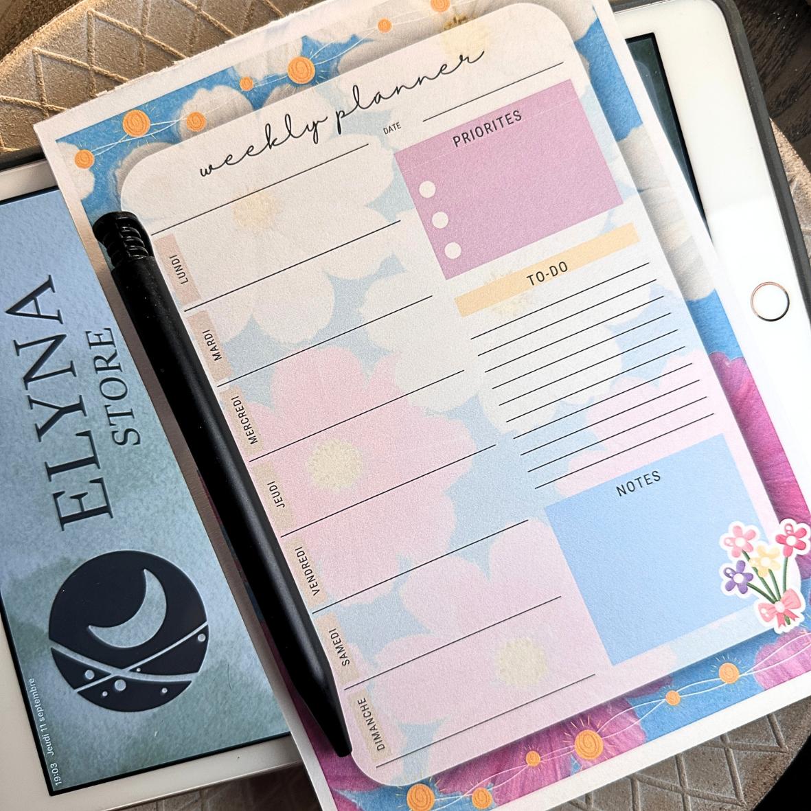 Lot Bloc Notes Organisateurs  - Collection Fleurs