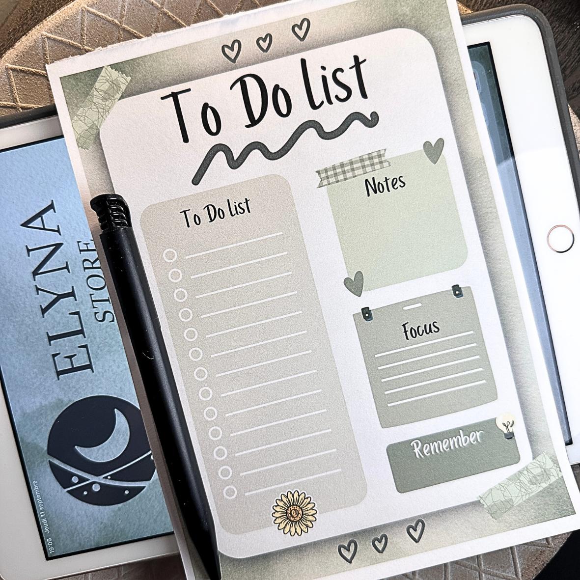 Bloc Notes - To Do List- Tournesol