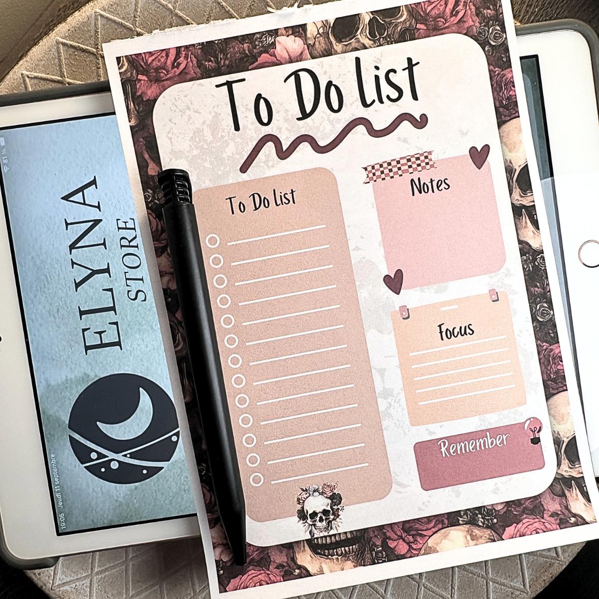 Bloc Notes - To Do List - Crâne