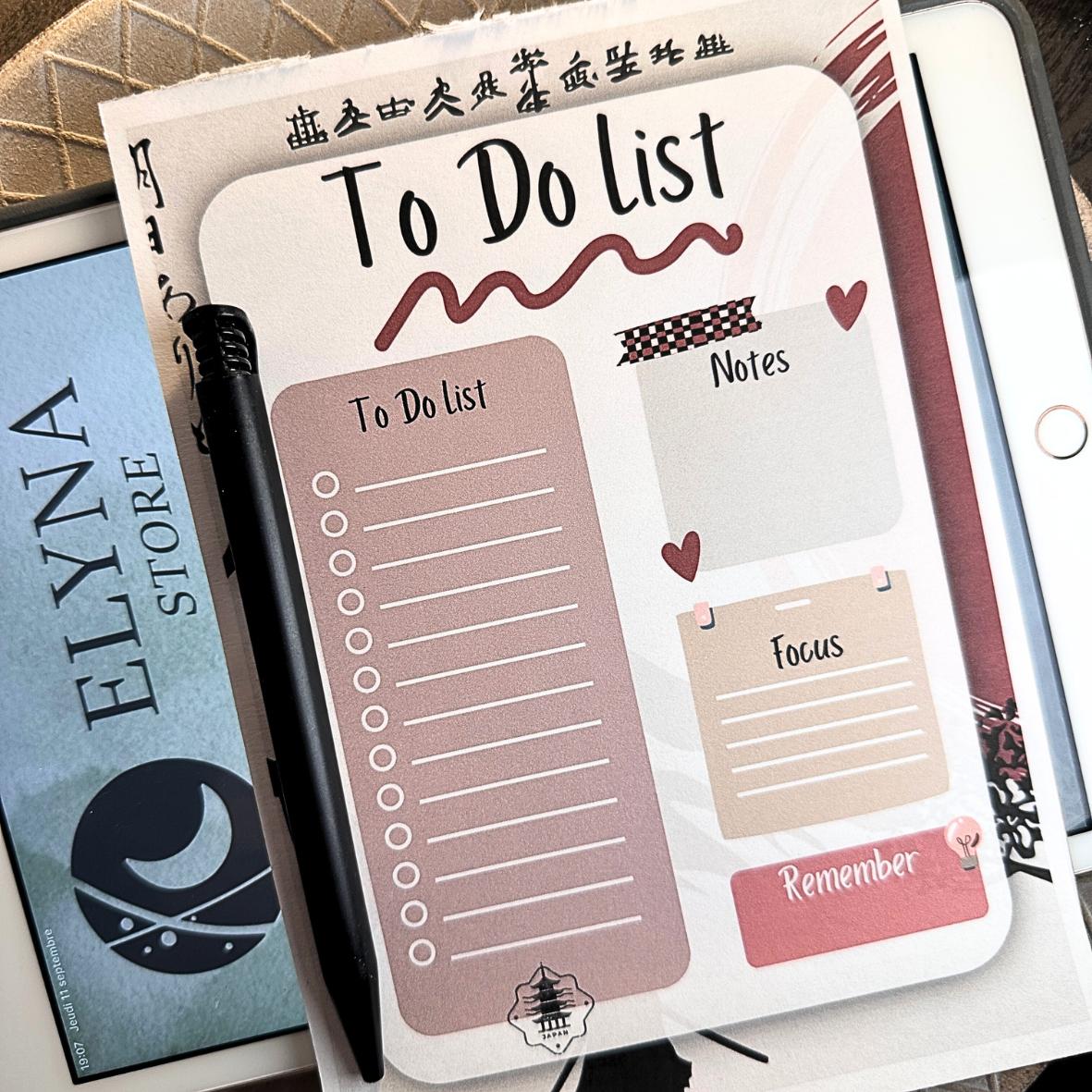 Bloc Notes - To Do List - Japan
