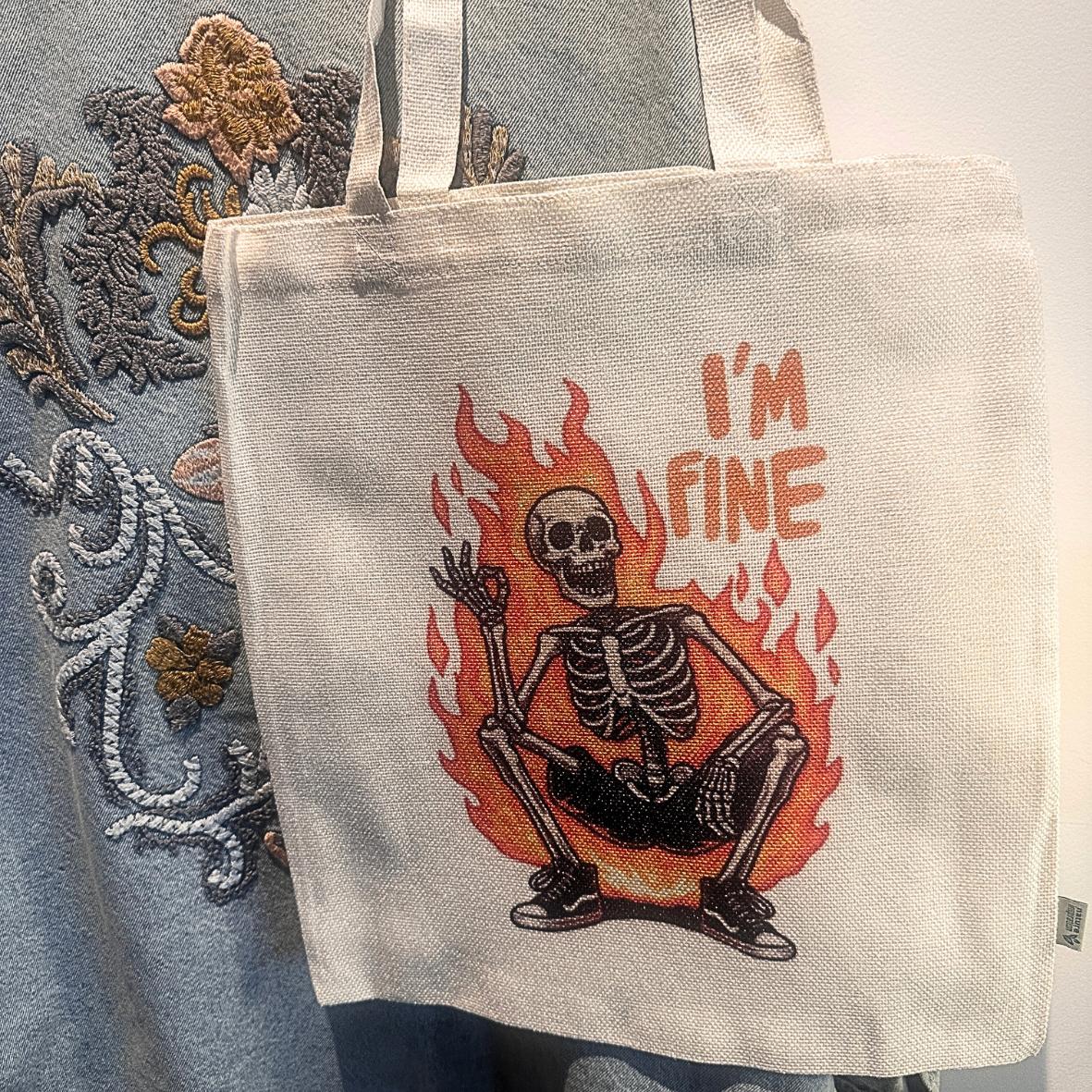 Tote-Bag - Squelette Flammes