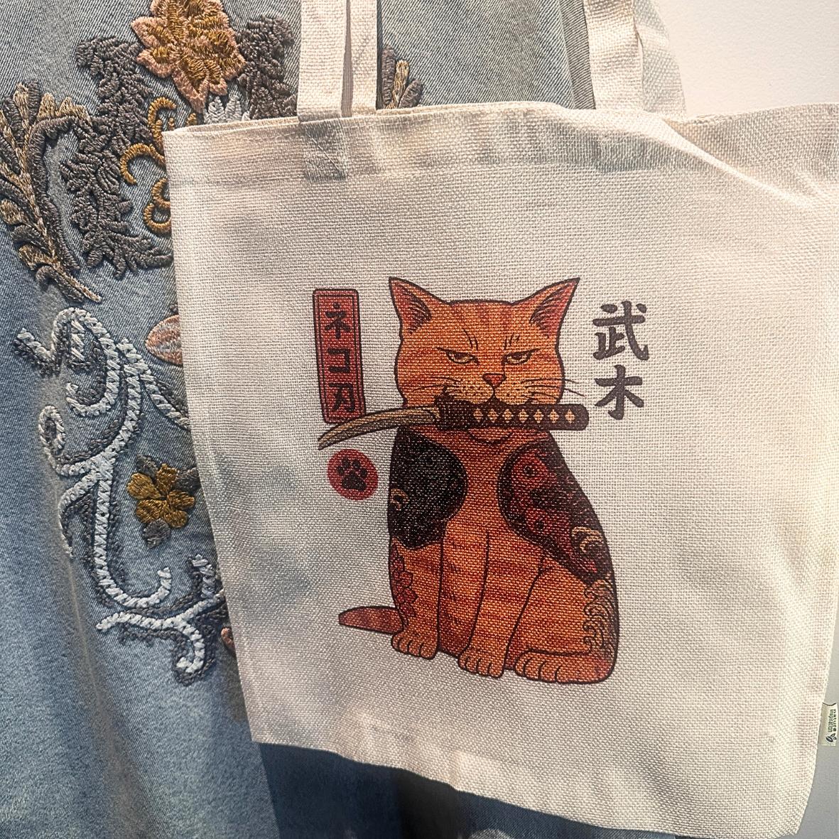 Tote-Bag - Japon Chat Samouraï