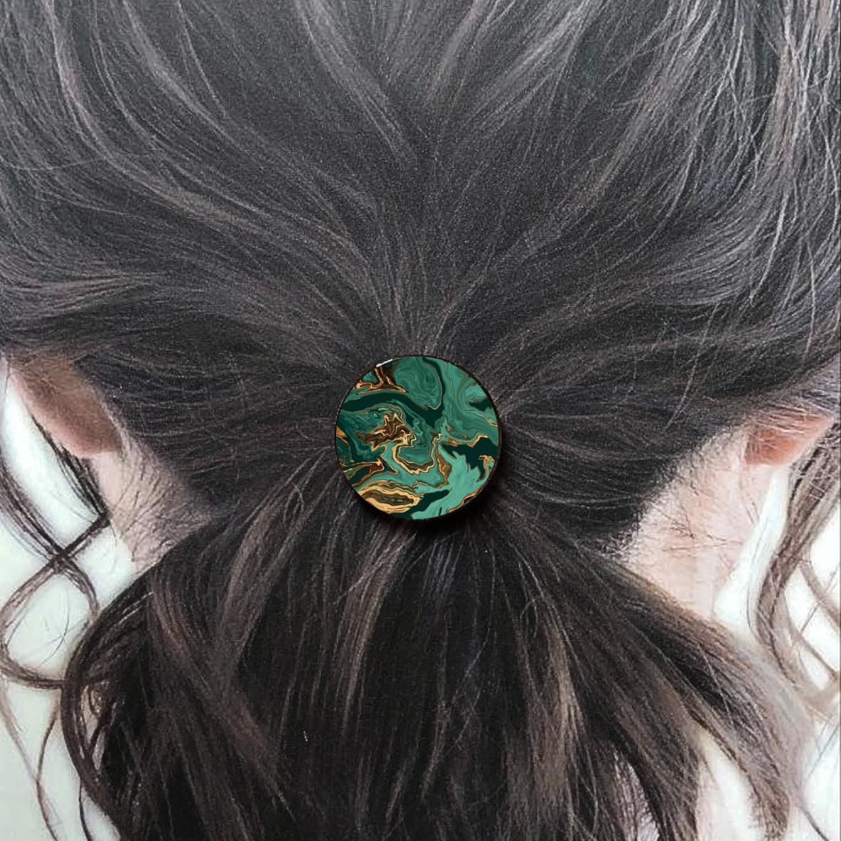 Bijou de cheveux - Marbre vert