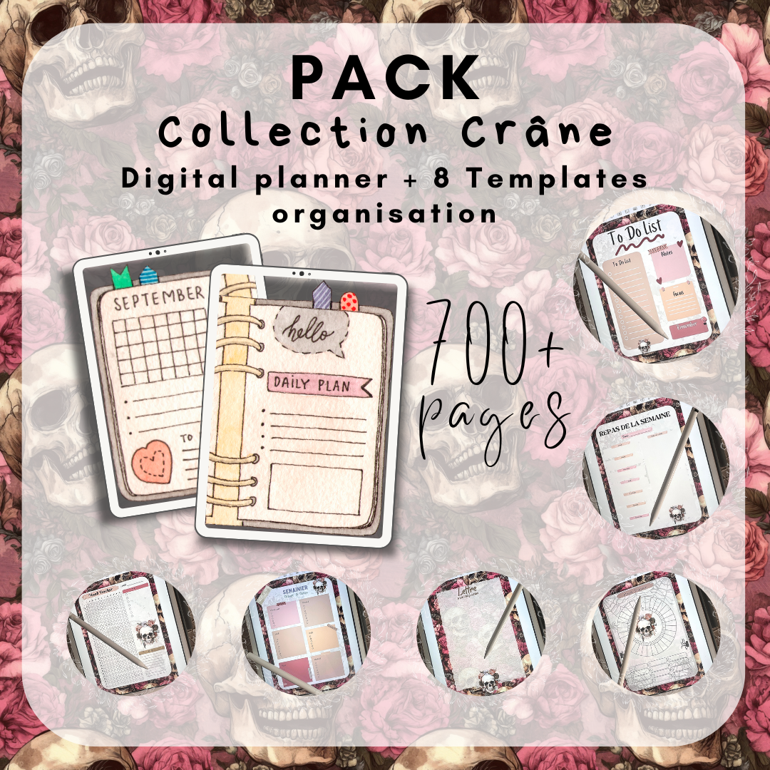 Lot Digital - Planner & Templates - Collection Crâne