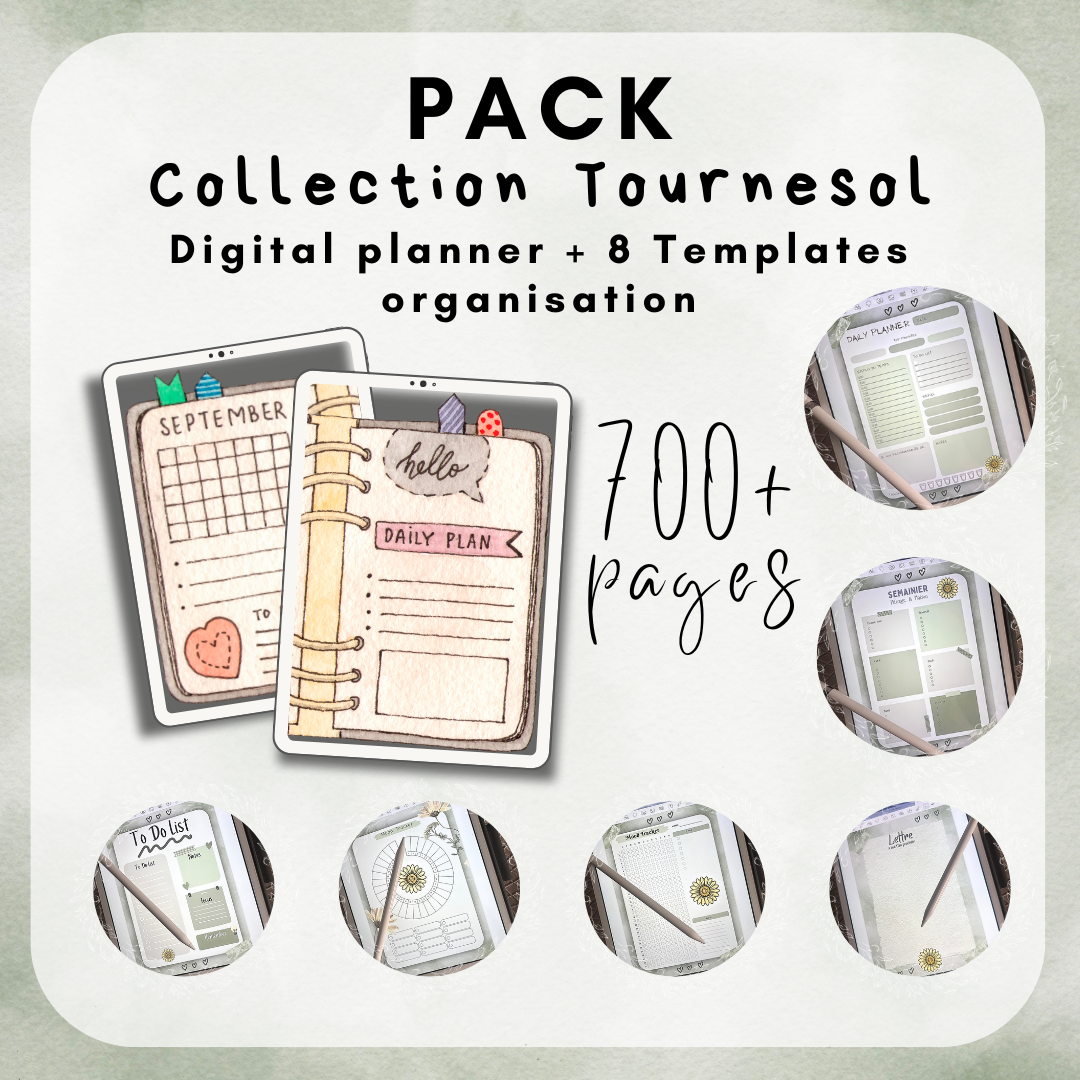 Lot Digital - Planner & Templates - Collection Tournesol