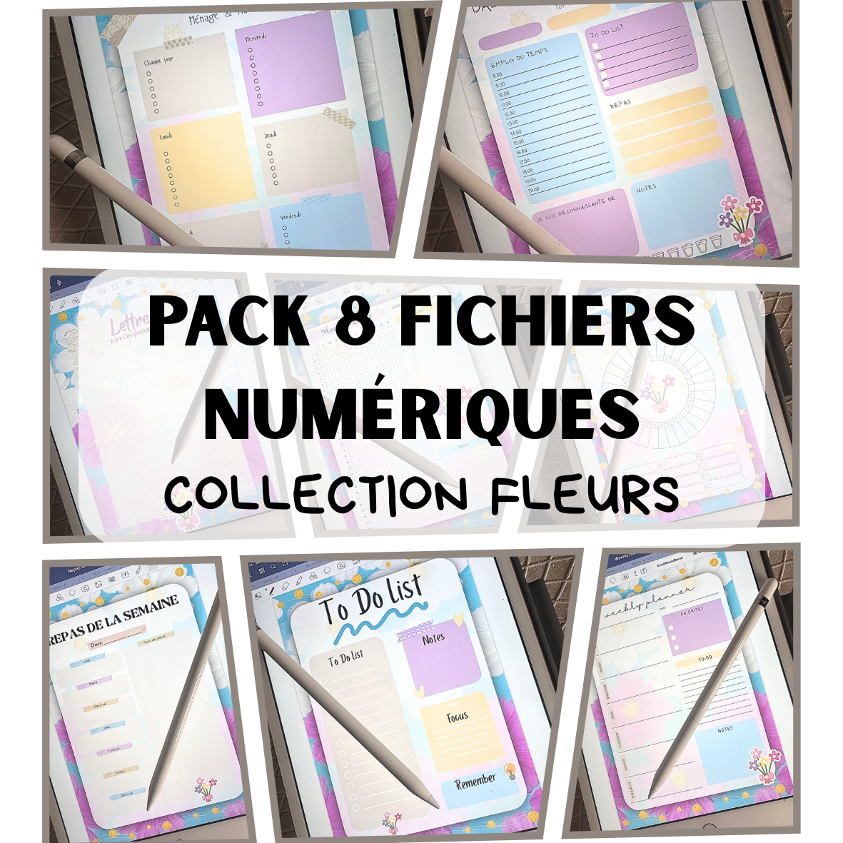 Lot Digital Organisateurs - Collection Fleur