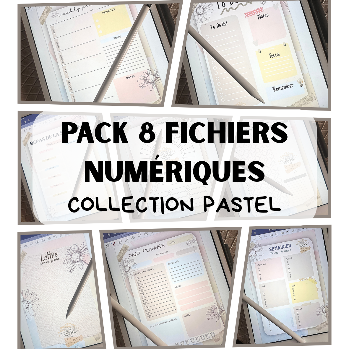 Lot Digital Organisateurs - Collection Pastel