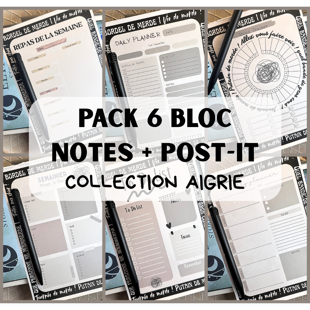 Lot Bloc Notes Organisateurs  - Collection Aigri